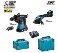 MAKITA Kit DLX2125TJ1 (DGA504 + DHR243 + 2 x 5,0 Ah + DC18RC + MAKPAC 3 + MAKPAC 4) G