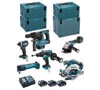 MAKITA Kit DLX6085TJ (DHR243 + DHP481 + DTD153 + DHS680 + DGA513 + DTM51 + 3 x 5,0 Ah + DC18RC + 3 x MAKPAC 3 + MAKPAC 4)