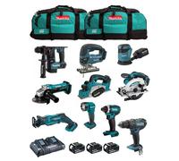 MAKITA Kit MK1003 (DHP482+ DTD152+ DHR171+ DGA452+ DJR183+ DBO180+ DJV180+ DSS610+ DML815+ DKP180+ 3x3,0Ah + DC18RD+ 2xLXT600)