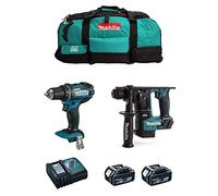 MAKITA Kit MK201 (Perceuse-Visseuse DDF482 + Perforateur DHR171 + 2 Batteries de 5,0 Ah + Chargeur + LXT600)