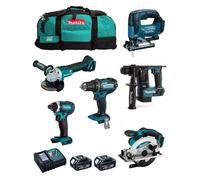 MAKITA Kit MK601 (DDF482 + DHR171 + DGA504 + DTD152 + DJV182 + DSS610 + 2 x 5,0 Ah + DC18RC + 2 x LXT600)