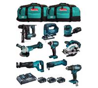 MAKITA Kit MK901 (DDF482 DHR171 DGA504 DTD152 DJV182 DSS610 DJR186 DBO180 DTM51 3x5,0 Ah DC18RD 2xLXT600)