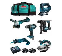 MAKITA Kit MPK18623A (DDF482 + DHR171 + DGA504 + DSS610 + DJV182 + DJR185 + 2 x 3 0 Ah + DC18RC + LXT600)