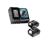 Makita Kit Power Set avec 2 x Batteries BL1860B 6,0 Ah 18 V + Chargeur rapide DC18RC