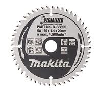 Lames carbure MAKITA B-33825 Ø136mmx20x48D ''Specialized'' Bois stratifié pour scies circulaires