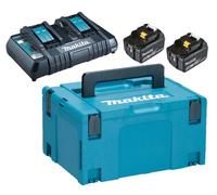 MAKITA Li-ion LXT 18V set 2 pcs BL1850B+1 pc Double chargeur DC18RD+1 pc Makpac 197629-2