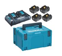 MAKITA Li-ion LXT 18V set 4 pcs BL1860B+1 pc Double chargeur DC18RD+1 pc Makpac 198091-4