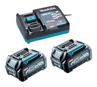 MAKITA Li-ion XGT 40V ensemble 2 pièces BL4025+1 pièce DC40RA+1 pièce Makpac 191J81-6