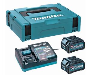 MAKITA Li-ion XGT 40V ensemble 2 pièces BL4040+1 pièce DC40R 1 pièce Makpac 191J97-1