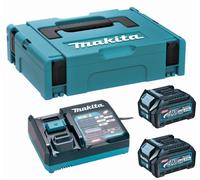MAKITA Li-ion XGT 40V ensemble 2 pièces BL4040+1 pièce DC40RA+1 pièce Makpac 191J97-1