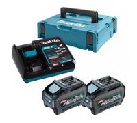 MAKITA Li-ion XGT 40V ensemble 2 pièces BL4050F+1 pièce DC40R 1 pièce Makpac 191V35-5