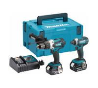 Makita DLX2145TJ - Combopack perceuse visseuse à percussion (DHP458) & visseuse à chocs (DTD152) à batteries Li-Ion 18V (2x batterie 5,0Ah) dans MAKPAC
