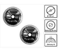 Makita MCCS15048E Lames de scie SPECIALIZED EFFICUT 150 x 20 x 1,1 mm - 2 pièces (2x B-69331) 48 dents