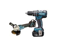 MAKITA Pack 2 outils 18V meuleuse DGA506 + Perceuse DHP484 2x5 Ah - DLX2210TJ1