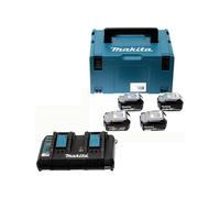 MAKITA Pack 4 batteries 18V 6Ah + chargeur DC18RD + MakPac - 198091-4