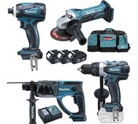 MAKITA Pack 4 outils 18V 3x4 Ah - DLX4054MX1