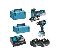 Pack 2 outils MAKITA DLX2355TJ (DHP484 + DJV181) 18V Li-Ion (2x5Ah)