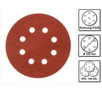 Makita Papier abrasif Velcro 125mm K 320 pour DBO BO DCW DWE GEX PEX SXE BOS - 100 pcs. ( 2x P-43692 )