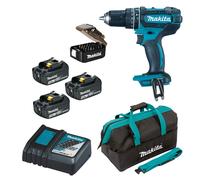 Makita Perceuse visseuse à percussion 18V, 3 x Batterie BL1830B - DHP482RFX3