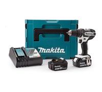 MAKITA Perceuse-visseuse à percussion DHP482RFWJ - Livrée avec 2 batteries 18 V, chargeur rapide et coffret Makpac