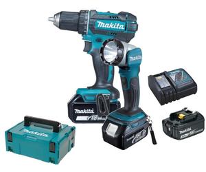 MAKITA Perceuse-visseuse sans fil avec torche 3x Li-ion LXT 18V/3,0 Ah, Makpac DDF482RFJ1