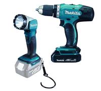 MAKITA Perceuse-visseuse sans fil avec torche Li-ion 18V/1,5Ah DDF453SYEL