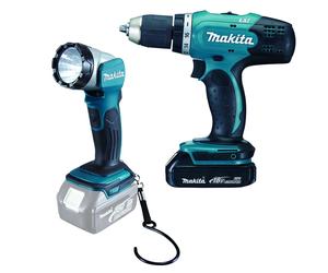 MAKITA Perceuse-visseuse sans fil avec torche Li-ion 18V/1,5Ah DDF453SYEL