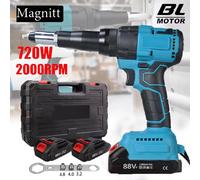 Makita - pistolet à rivets électrique sans balais, 720W, 20000N, outil électrique, pistolet à écrou à rivets sans fil, rivetage automatique pour broche de batterie 18V 2 Battery PlasticBox