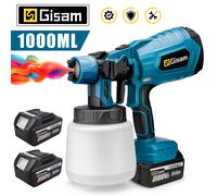 Makita - pistolet de pulvérisation électrique sans fil de 1000ML, puissant pulvérisateur de peinture HVLP, aérographe de revêtement en acier pour meubles automobiles, broche de batterie 18V 2 Small Ba