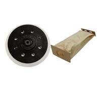 Makita Plateau auto-agrippant souple pour bo6030 et bo6040 & LOT DE 5 SACS A POUSSIERE PAPIER POUR PONCEUSE MAKITA BO6030-193293-7