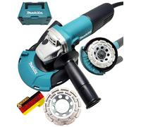 Makita Ponceuse d'angle 1100 W + capot d'aspiration WM + 2 têtes de meuleuse diamant de qualité supérieure