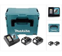 Makita Power Source Kit 18v Li: 2x Batteries Bl1860b 6,0ah + Chargeur Dc18rc ( 199480-6 ) + Coffret Makpac