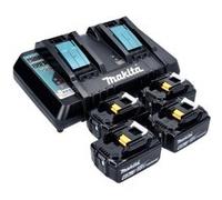 Makita Power Source Set de 2 Batteries BL1860B 6,0Ah 18V + Chargeur rapide double DC18RD (196933-6) G