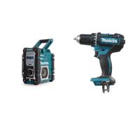 Makita Radio de Chantier DMR112 & DDF482Z Perceuse visseuse 60 nm 18 V Bleu