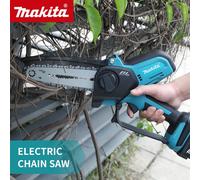Makita - scie à chaîne sans fil, 18V, course de 20MM, vitesse de 8.0 m/s, déflecteur Anti-vol, lubrification automatique pour l'élagage du jardin 1 batterie 1 chargeur UE