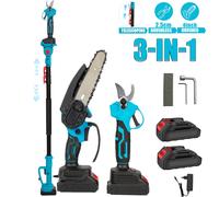 Makita - sécateur à poteau télescopique 3 en 1, sans balais, tronçonneuse électrique brossée de 6 pouces, outil d'élagage à branches hautes pour batterie Ensemble B