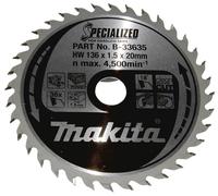 Makita SPECIALIZED B-33635 Lame de scie circulaire au carbure 136 x 20 x 1 mm Nombre de dents: 36 1