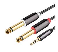 MAKIVI Câble Audio 3.5Mm à Double 6.35Mm Câble Aux 2X6.5 Jack à 3.5 Mâle pour MéLangeur Amplificateur Haut-Parleur SéParateur Câble 1M / 3.28Ft