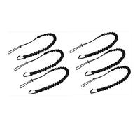 MAKIVI Lot de 6 cordons à outils pour l'extérieur, haute altitude et anti-chute, corde à outils élastique rétractable, noir