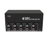 MAKIVI RéPartiteur Audio 1 EntréE 4 Sorties RCA L/R Aux RéPartiteur Audio StéRéO 1X4 Distributeur Audio pour PC DVD Haut-Parleur Splitte, Prise UE