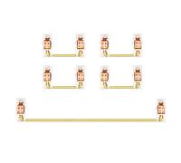 MAKIVI Stabilisateur Monté sur Plaque Plaqué Or pour Clavier MéCanique Personnalisé 2U 6.25U (1+4, Blanc Rose)