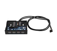 MAKIVI Support de Connecteur D'Adaptateur D'Extension de Panneau USB 2.0 HUB USB 2.0 4 Ports Baie de Disquettes 3,5 Pouces avec Câble 9 Broches pour Bureau