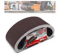 Makiwork Lot de 15 Bandes Abrasives 100x610 mm - Assortiment 5 Grains 80/120/150/240/400 - pour Ponceuse à Bande - Idéal Ponçage Bois, Métal et Rénovation