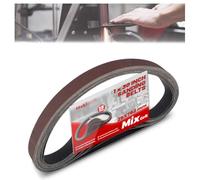 Makiwork Lot de 15 Bandes Abrasives 25x762 mm - Assortiment 5 Grains 80/120/150/240/400 - pour Ponceuse à Bande - Idéal Ponçage Bois, Métal et Rénovation