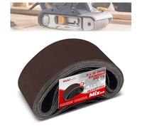 Makiwork Lot de 15 Bandes Abrasives 75x457 mm - Assortiment 5 Grains 80/120/150/240/400 - pour Ponceuse à Bande - Idéal Ponçage Bois, Métal et Rénovation