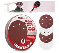 Makiwork Lot de 30 Disques Abrasifs 225 mm Grain 400 - 6 Trous - Auto-Agrippants - pour Ponceuse Girafe - Idéal Ponçage Mur, Placo et Cloisons Sèches