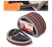 Makiwork Lot de 60 Bandes Abrasives 10x330 mm - Assortiment 6 Grains 40/60/80/120/150/240 - pour Ponceuse à Bande - Idéal Ponçage Bois, Métal et Rénovation
