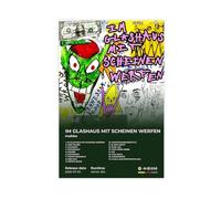 Makko Art Poster de musique Hip Hop IM GLASHAUS MIT SCHEINEN WERFEN Couverture Liste des pistes de rappeur et chanteur Cadeau pour les fans de rap Décoration de chambre à coucher Paysage 40,6 x 61 cm