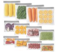 MakMeFre 12 Sacs Alimentaires Réutilisables Extra épais Sans BPA LFGB | Réutilisable,Lavable,Alternative de Qualité Alimentaire Aux Sacs Jetables