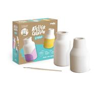 Mako Moulages - Atelier de création - 2 vases - Kit de Loisir créatif - Fabriquez Vos Objets - Moment de détente et d'évasion - A partir de 14 Ans - Fabriqué en France - 39122